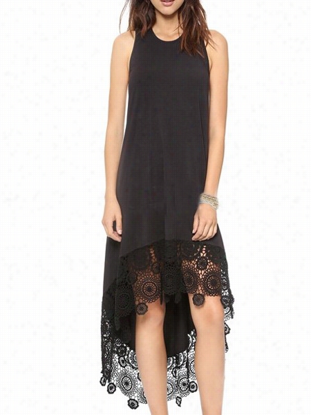 Lace Asymmetriical  Hems Emarkale Shift Dress