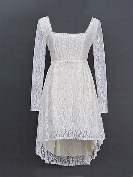 Lace Asymmetircal Hems Stuning Shift Dress