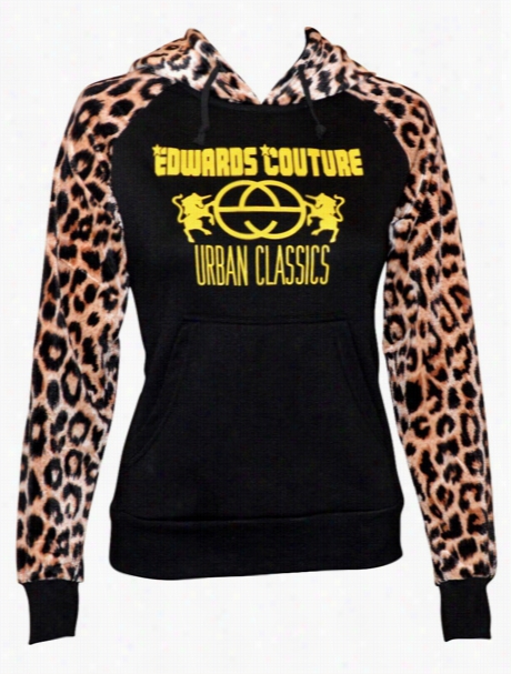 Leopard Patchwork Letter Print Ed Hooded Hoodies