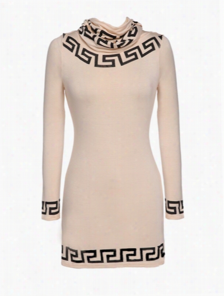 Long Leeve Geometric Comfortable Bodycon Dress