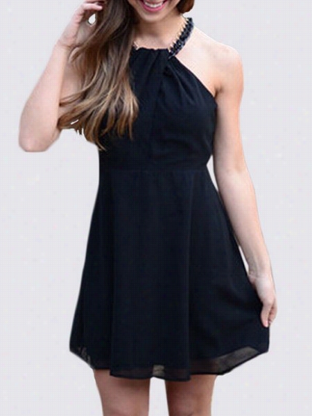 Plain Extraordinary Crew Neck Skater Dress