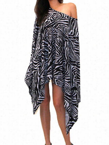 Printed Cbarming Off Shoulder Shift Dress