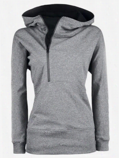 Fashionable Plain With Pockets With Zips Hoooded Hoodies