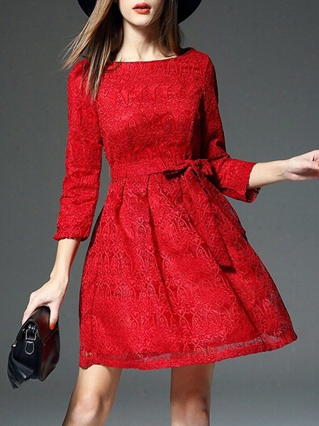 Swing Lace Patchwork Sparrkling Skater Dress