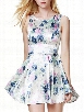 Awesome Round Neck Floral Printed Skater-dress