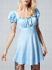 Front Ruffled Extraordinary Square Neck Skater Dress