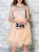 Lace Patchwork Chic Band Collar Cocktail-dress