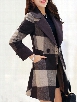 Stunning Lapel Breasted Patchwork Plaid Overcoats