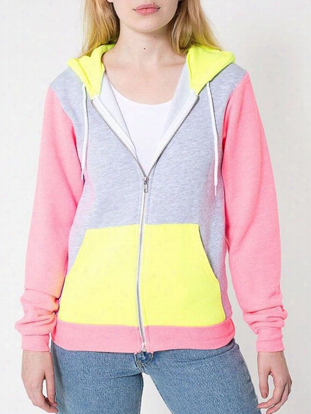 Trendy Hooded With Pockets With Zips Assorted Colors Hoodies