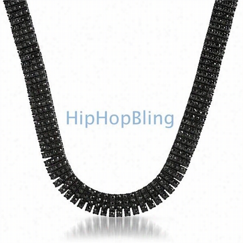 4 Broil Black On Black Chain With Over 750 Faux Black  Diamonds