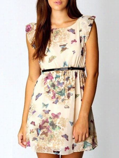 An Imal Printed Delightfull O-neeck Skater Dress