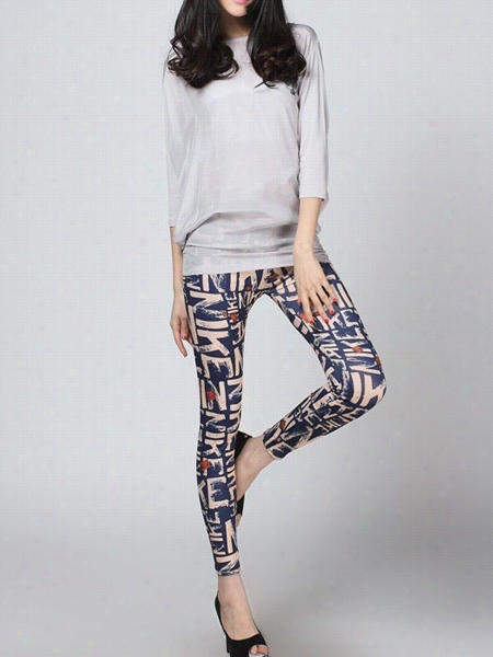 Assorted Copors Color Block Printed Comfortable Leggings