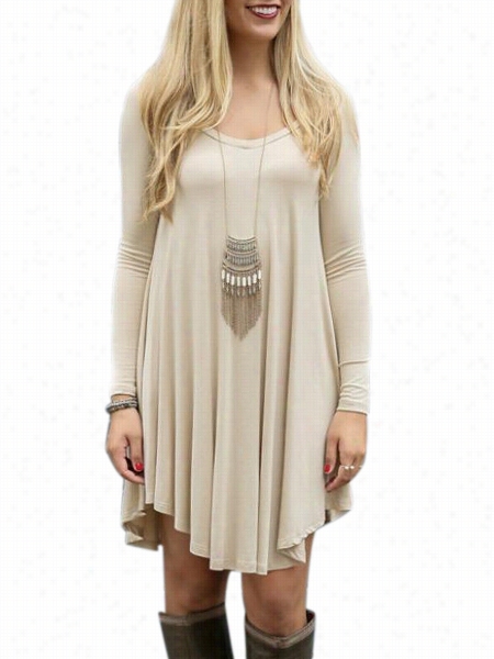 Asymmetrical Hems Chic Shift Dress