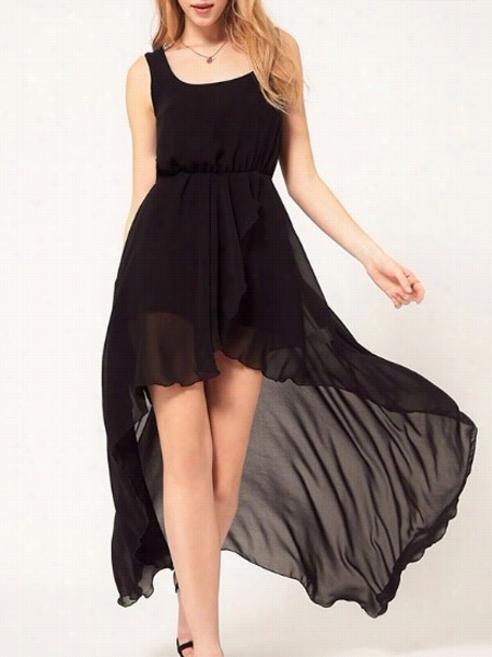 Asymmetrical Hems Exquisite Skater Dress