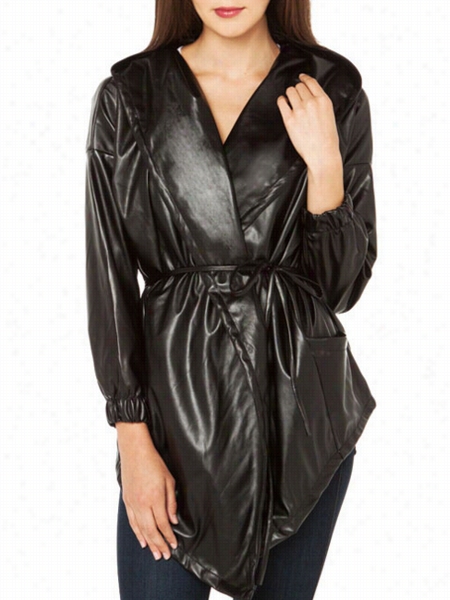 Asymme Trical Hems Trendy Hooded Overcoats