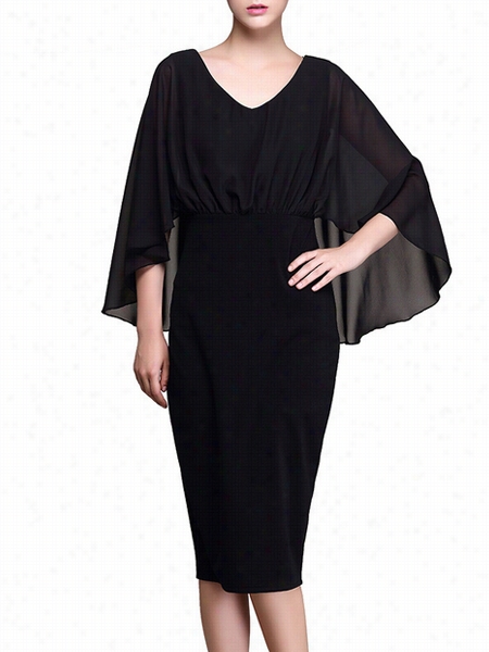 Black Batwing Stunning Bodycon Dress