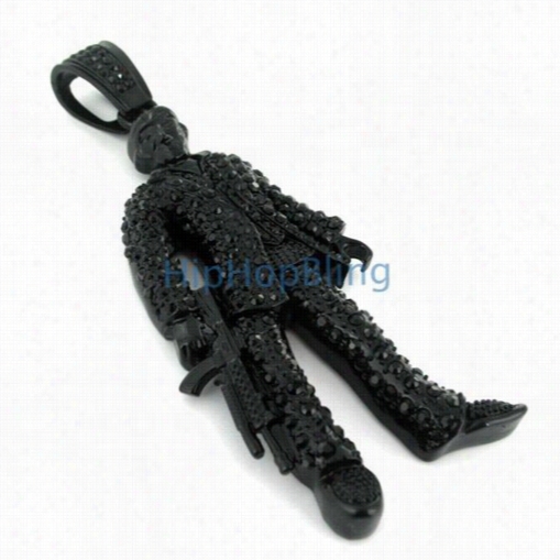 Black Gangster Bling Bling Pendant Hip Hop Chain