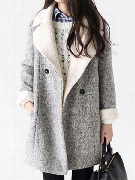 Breasted With Pockets Trendy Lapel Overcoats