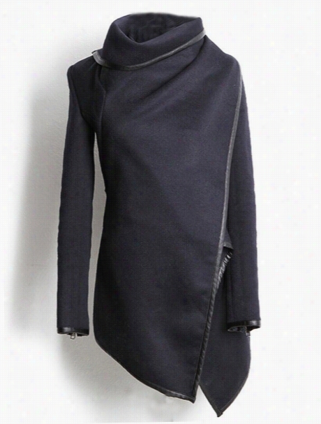 Chic Band Collar Cotton Ssorted Color Overcoat