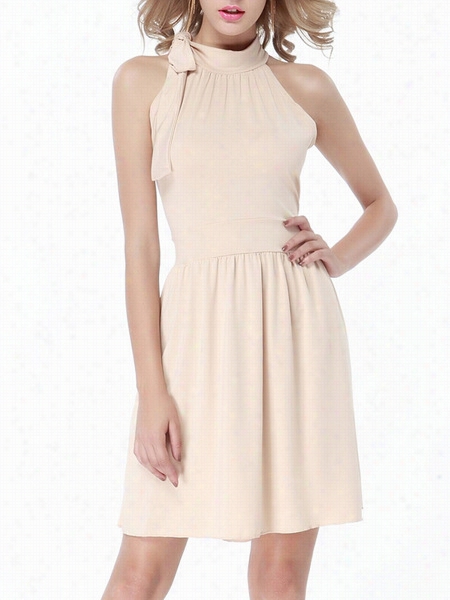 Chiffon Stunning Band Collar Skater Dress