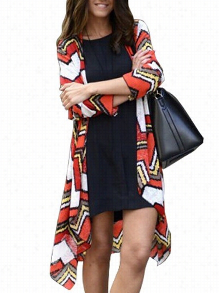 Color Block Fancy Asymmetric Neckline Overcoats