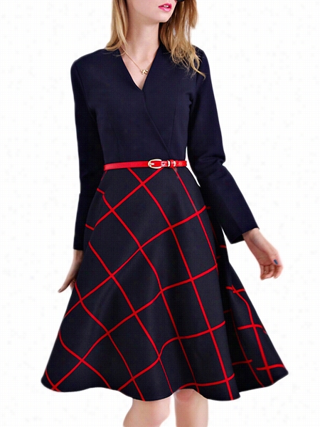 Disguise Block Plaid Skater Dress