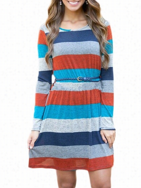 Cklo Block Striped Trendy Sh Ift Dress