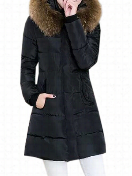 Comfortable With Pockets With Zips Hooded Overcoats