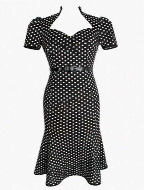 Elegant Polka Dot Sweetheart Mermai Bodycon-dress