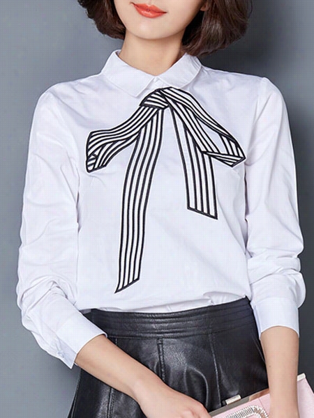 Embroidery Lovely Small Lapel Blouses
