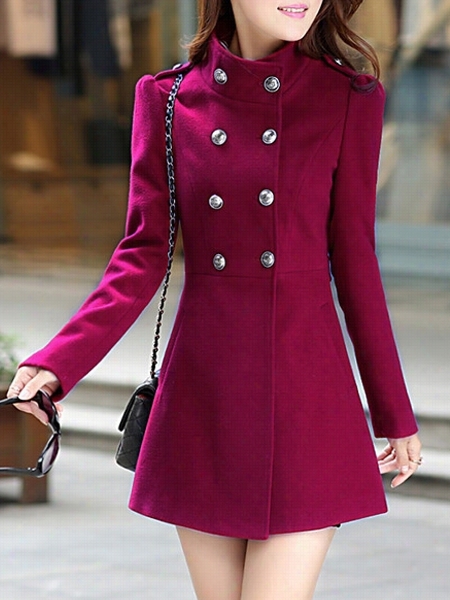 Exquisite Lapel Breasted Plain Overcoats