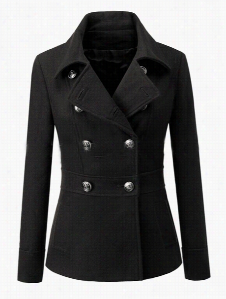 Fabulous Lapel Loose Fitting Plqin Overcoats