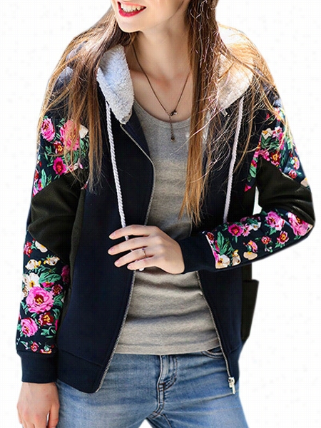 Fascinating Assorted Colors Floral Printed With Poc Kets Hoodies