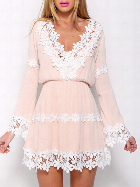 Floral Lace Patchwork Skater Dress