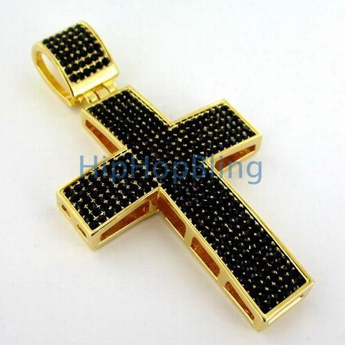 Gold All Black C Razy Bling Bling Cross