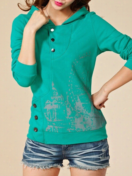 Graceful Hoode D With Pockets Printed Hoodies