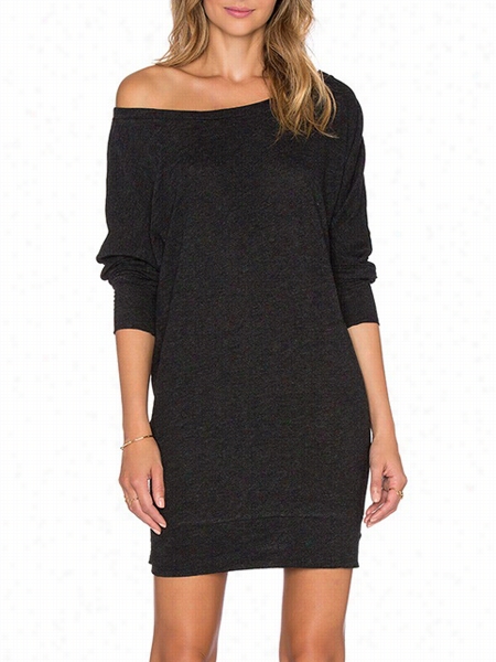 Plain Remarkable Off Shoulder Knitted Bodycon Dress