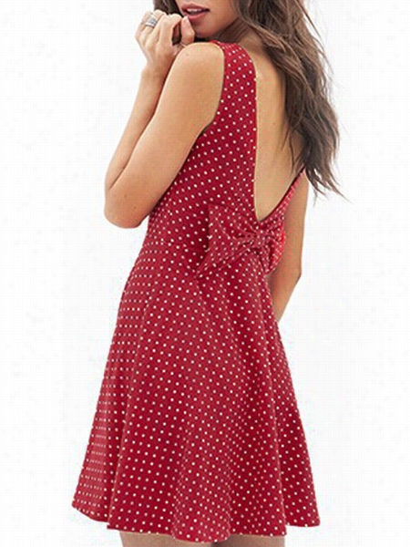 Polka  Dot Bowknot Exquisite Skater Dress