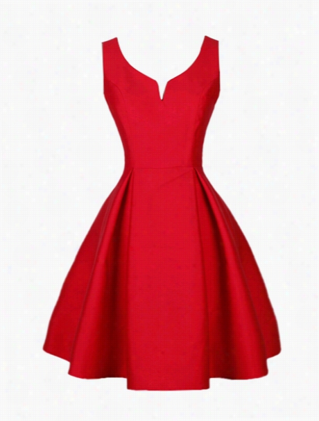 Puure 4 Colors Designed V Neck Skater Dress