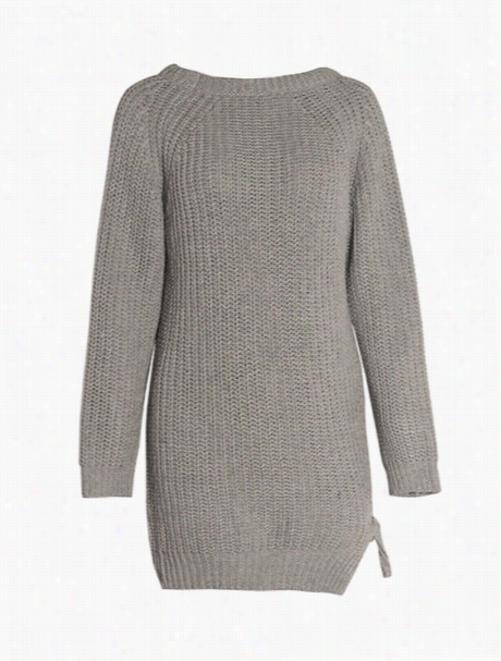 Pur E Asymmetr Ical Hems Charming Round Neck Knitted Dress