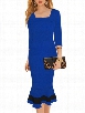 Trendy Mermaid Square Neck Bodycon-dress