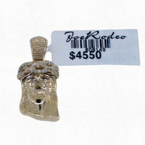 10k Ye Llow Gold Nano Jesus .20ct Diamonds