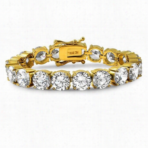 1 0mm Cz Gold 316l Bling Bling Bracelet