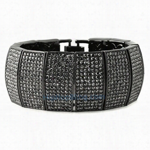 1300 Stone Mega Bling Bling Bracelet Black