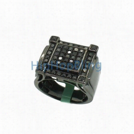 1.52ct Real Black Diamond Box Mens Ring