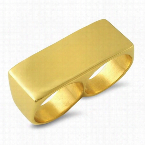 2 Finger Ring Gold Stainlesssteel