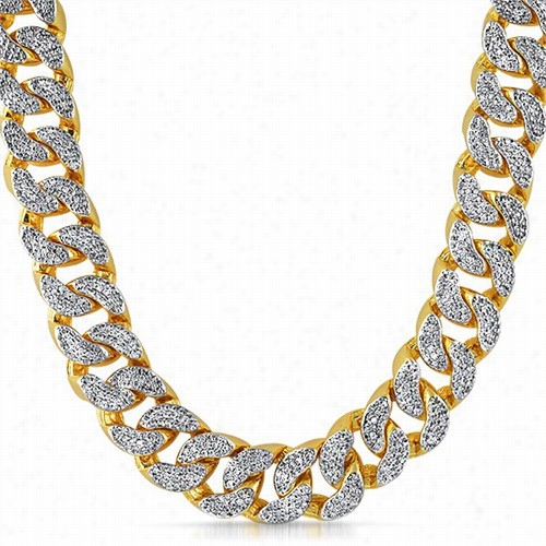 22mm Thick Gold Cz Cuban Chain Bling Bling