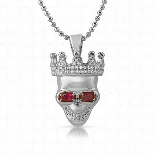 3d Skulk Rhodum Pendant Lab Ruby Eyes