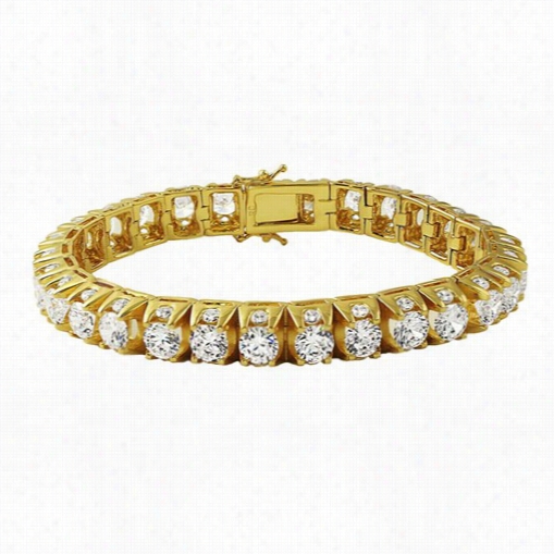 3d Thick Tennis Bracelet Gold