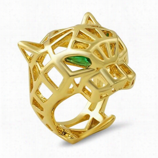 3d Wired Tiger Face Goldfasnion Ring